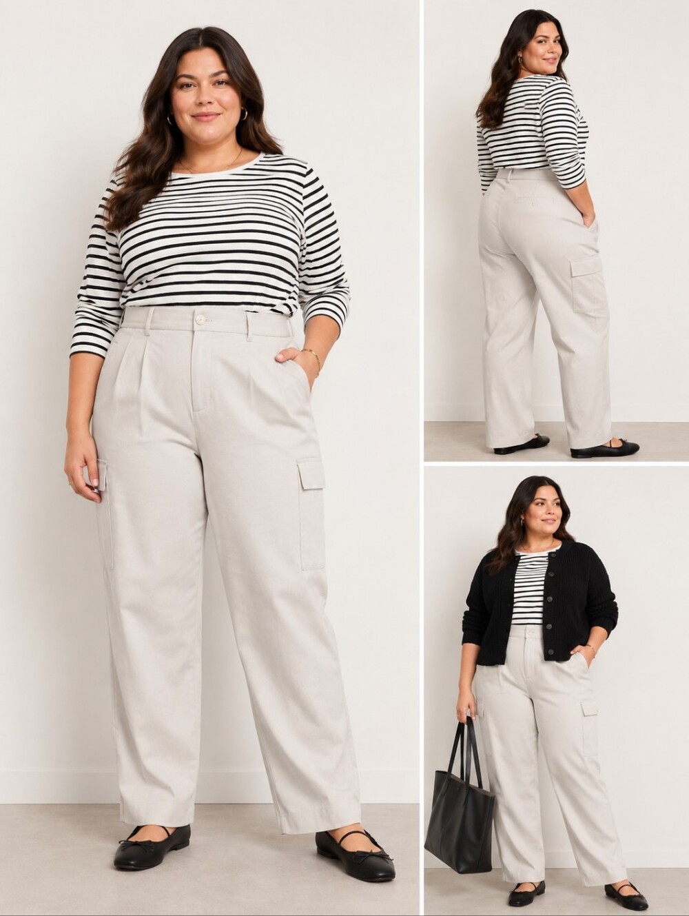 Old Navy Women's Cream Cargo Trousers